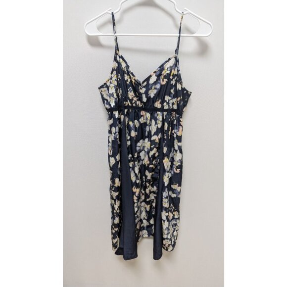 Simply Vera Navy Split Floral/Solid Mini Dress - Picture 1 of 2